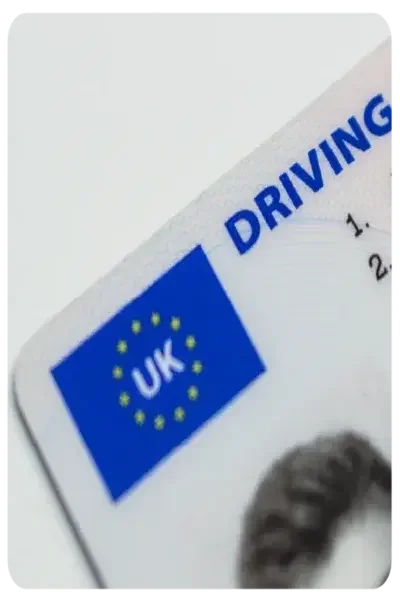 Close-up of a driving licence in cheque card format.