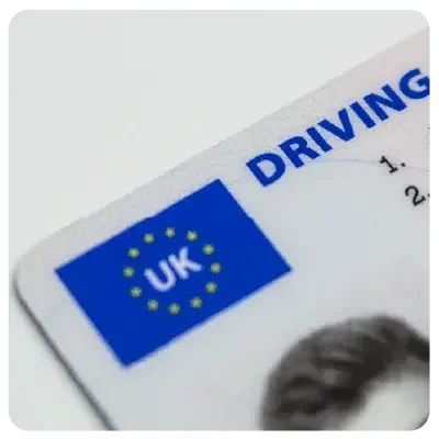Close-up of a driving licence in cheque card format.