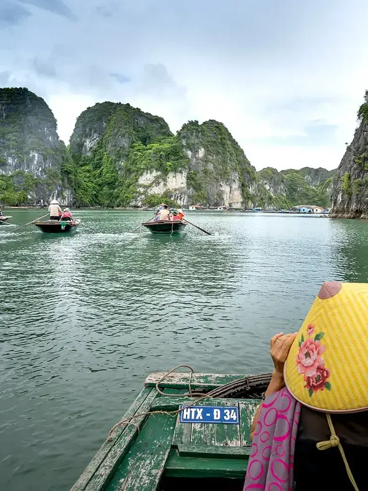 Boats in a vietnamese bay