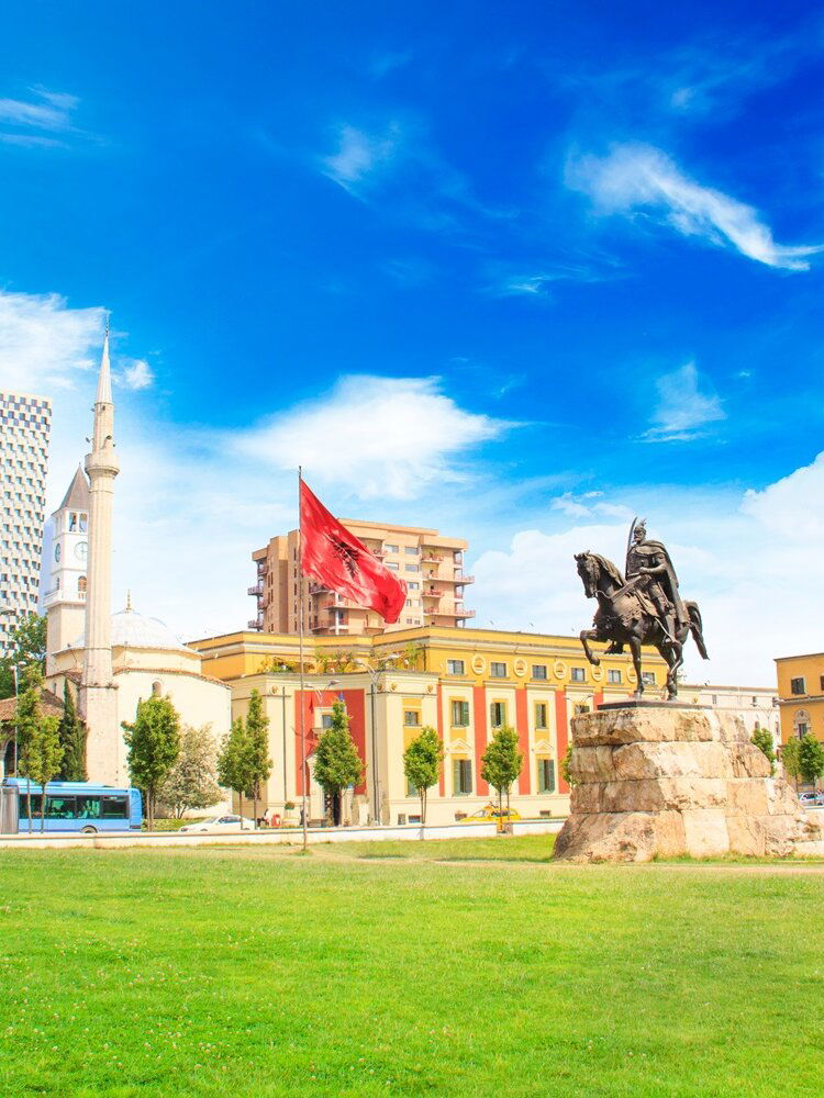 Skanderberg Place in Tirana, Albania