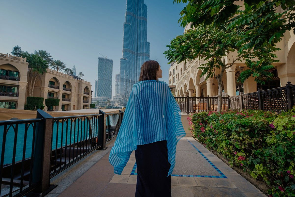 Woman standing in the streets of Dubai