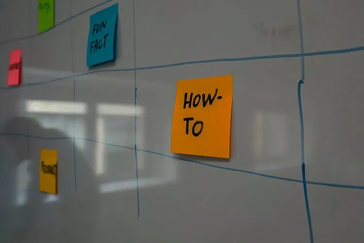 Whiteboard with Post-its