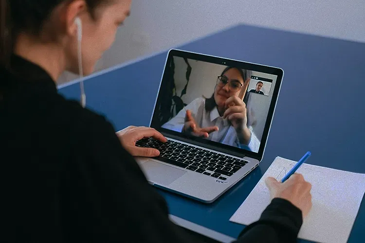 Someone having a video call