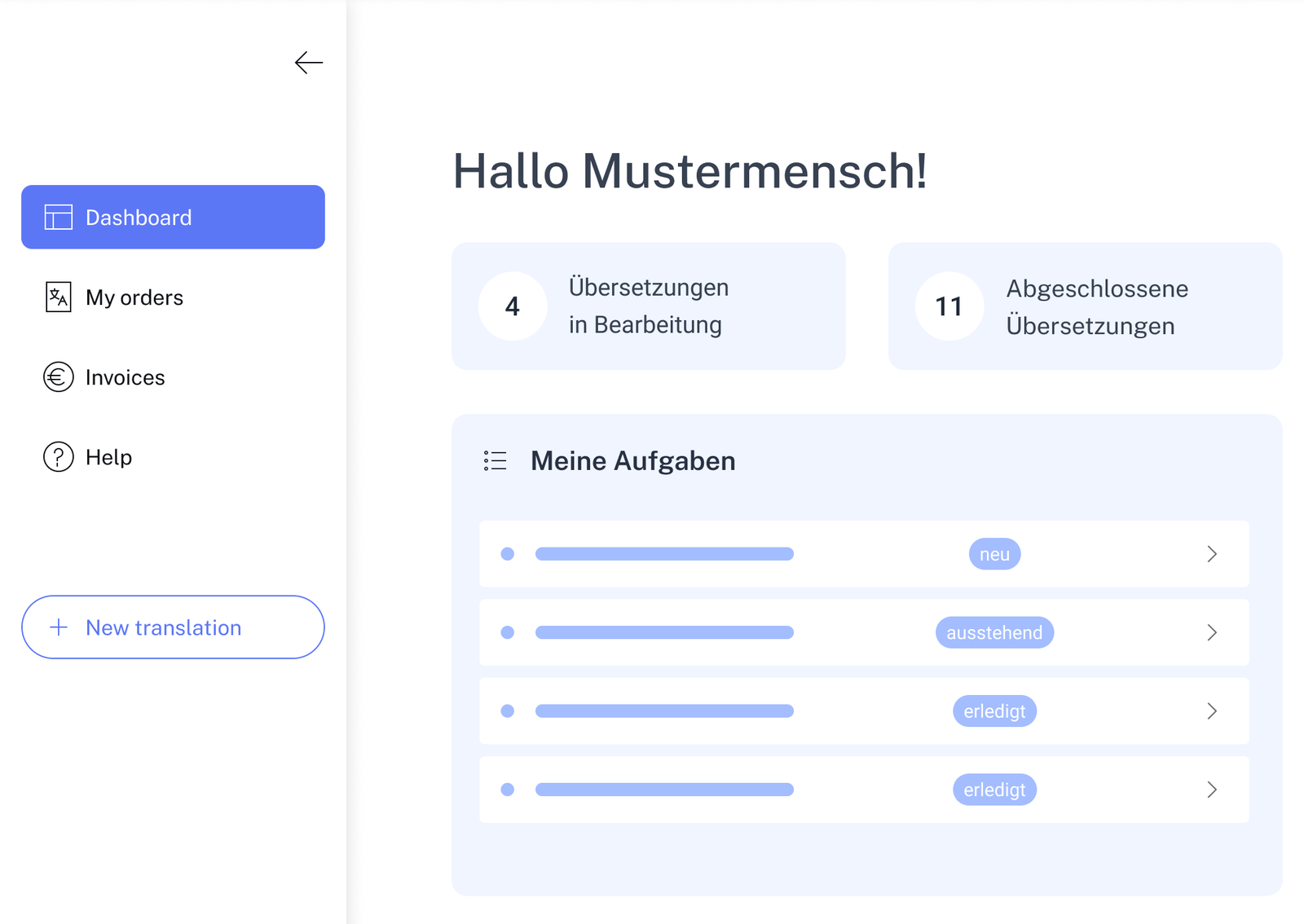 Ansicht Customer Login lingoking